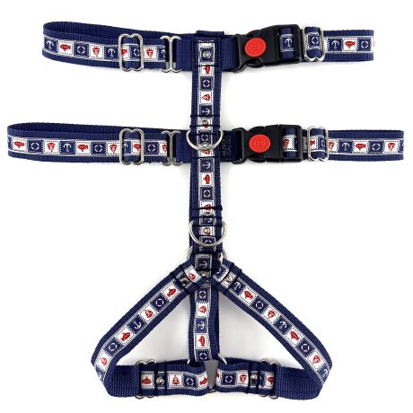 Komplet: szelki, smycz, zaczep MARYNARSKI 1